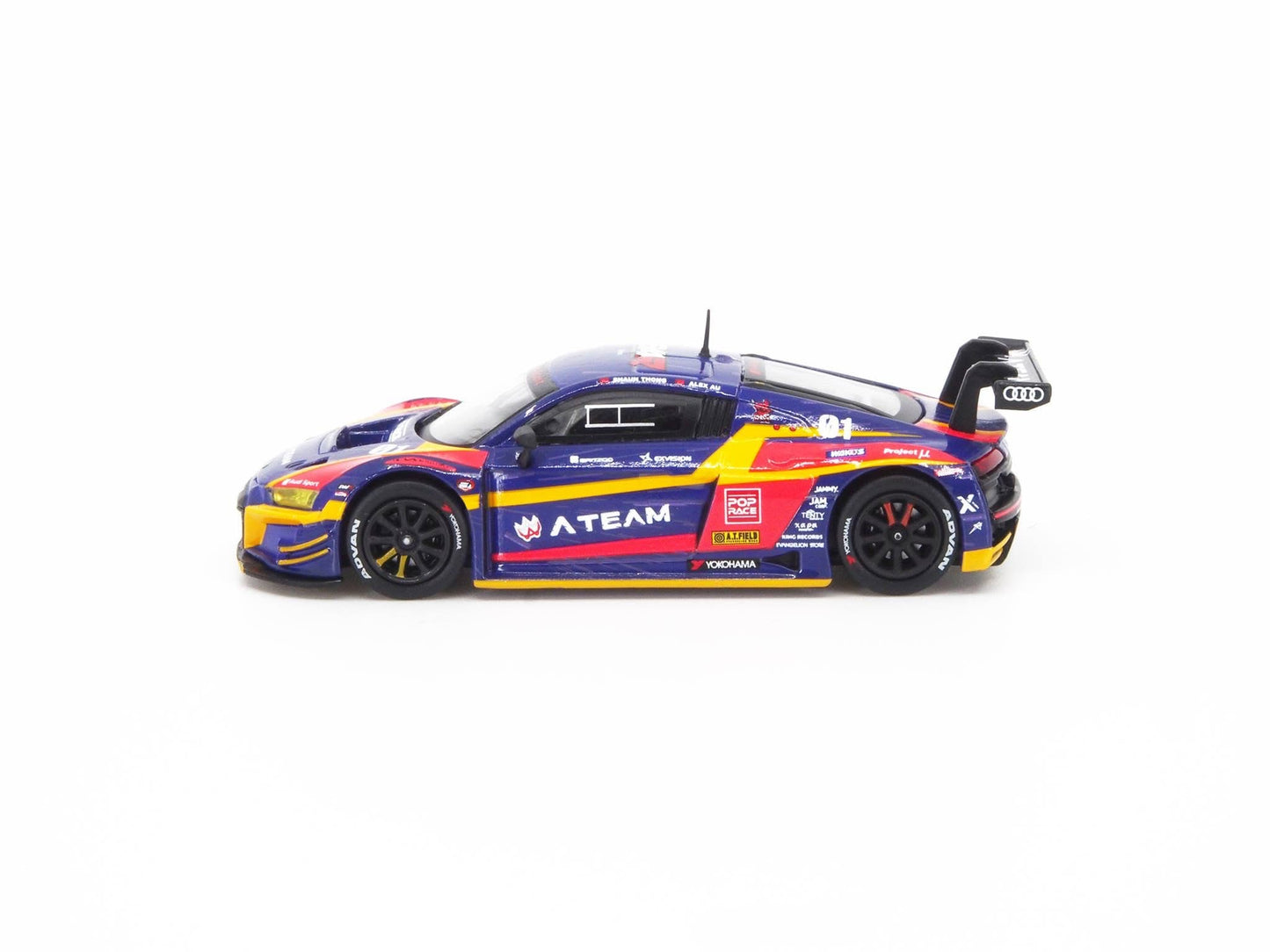 Pop Race 1/64 Audi R8 LMS Eva RT Test Type-01 Kakusei x Works R8 Purple