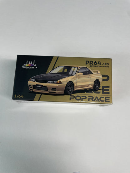 Pop Race 1/64 Nissan Skyline GT-R R32 Gold - Tokyo Auto Salon Kuala Lumpur 2025 Exclusive