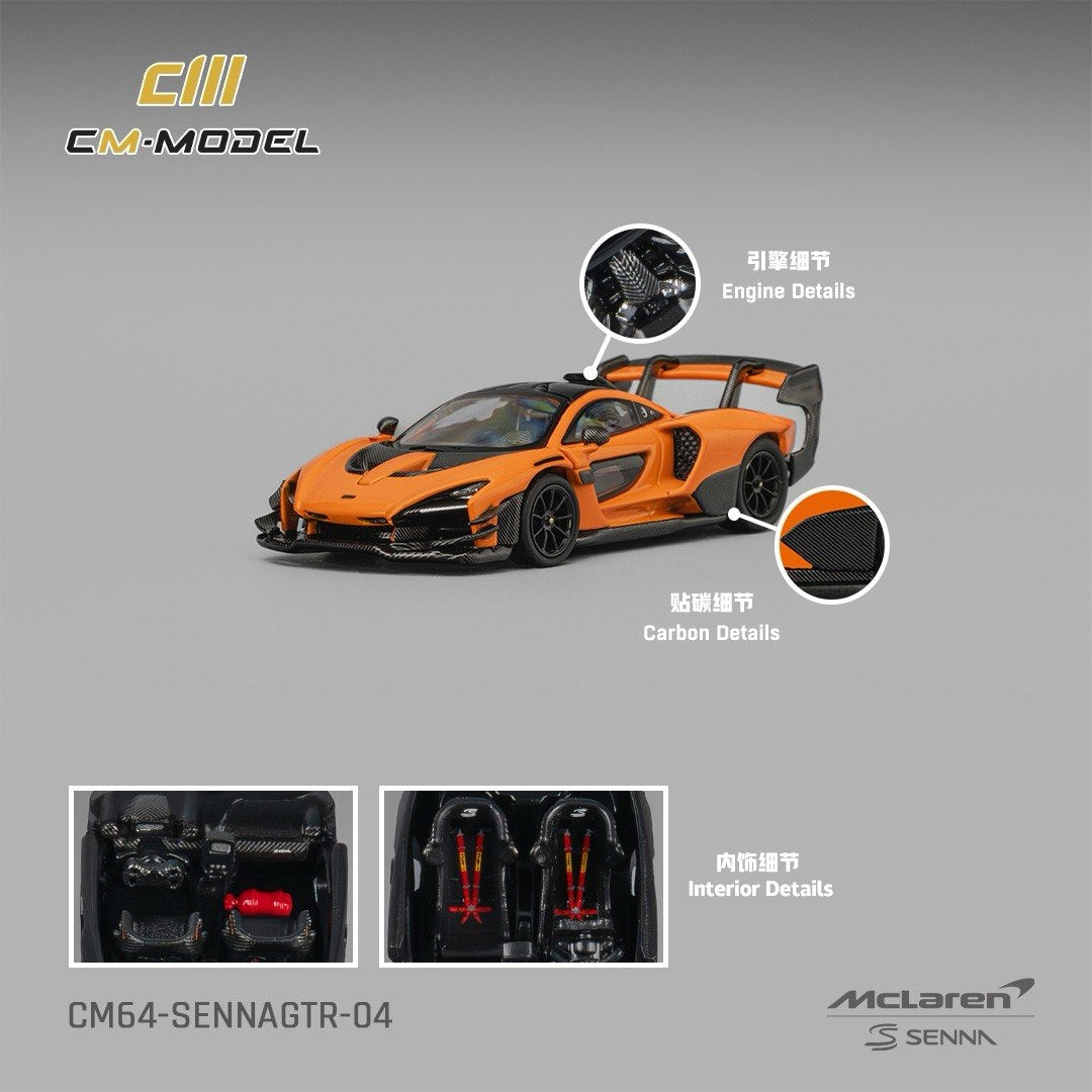 CM Model 1/64 McLaren Senna GTR Orange - CM64-SennaGTR-04