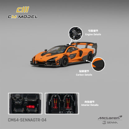 CM Model 1/64 McLaren Senna GTR Orange - CM64-SennaGTR-04