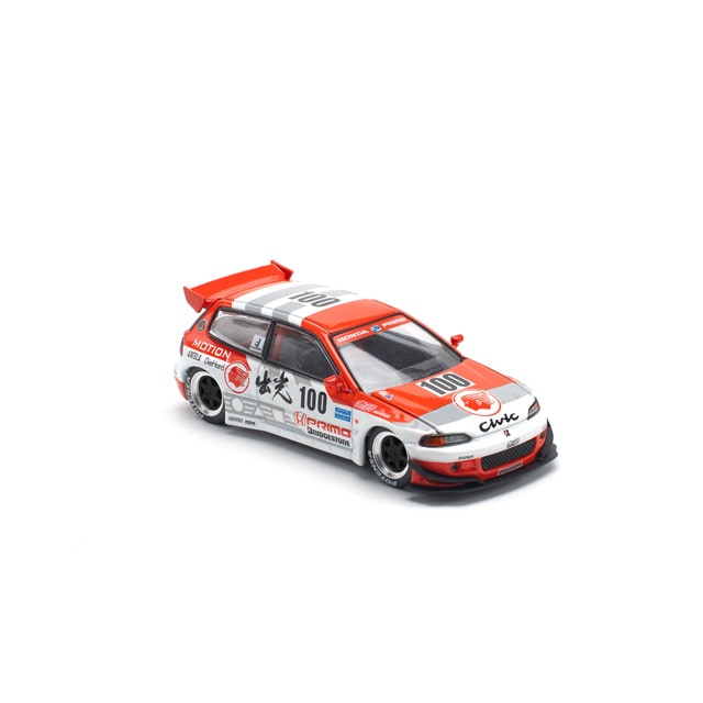 Pop Race 1/64 Honda Civic Pandem EG6 V1.5 Idemitsu Motion Infinite Red - PR64-212