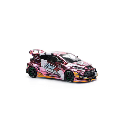 Pop Race 1/64 Eva RT Production Model Custom type-08 Goodride GR Toyota Yaris Pink - PR64-0220