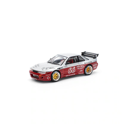 Pop Race 1/64 Pandem Nissan Silvia S13 - Moontech Red - PR64-0258