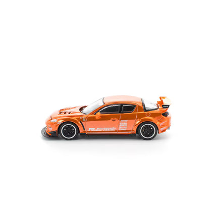 Pop Race 1/64 Mazda RX8 RE-Amemiya Widebody Chrome Orange - PR64-0281