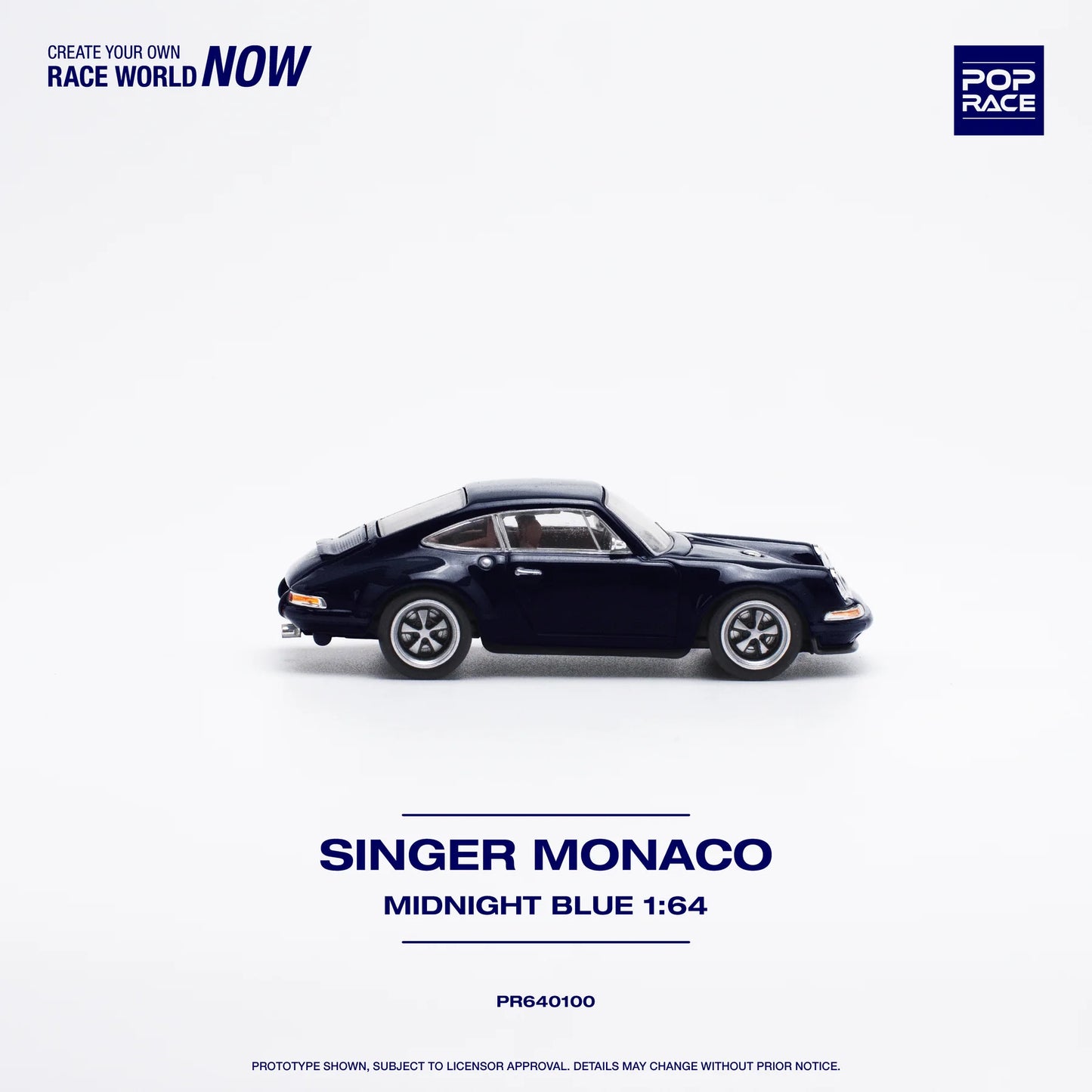 Pop Race 1/64 Porsche Singer Monaco Blue - PR64-100