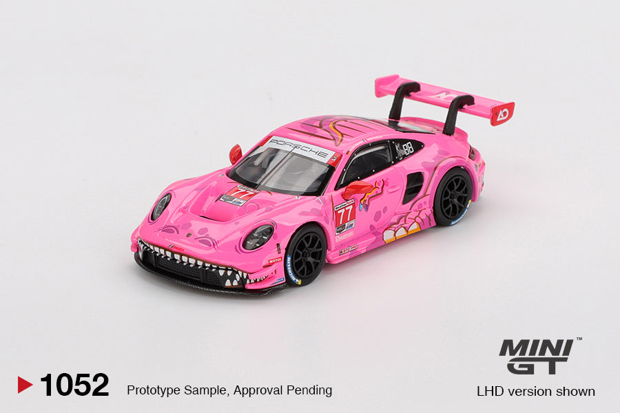 Mini GT 1/64 Porsche 911 GT3 R #77 2024 IMSA Road America AO Racing Pink - MGT01052