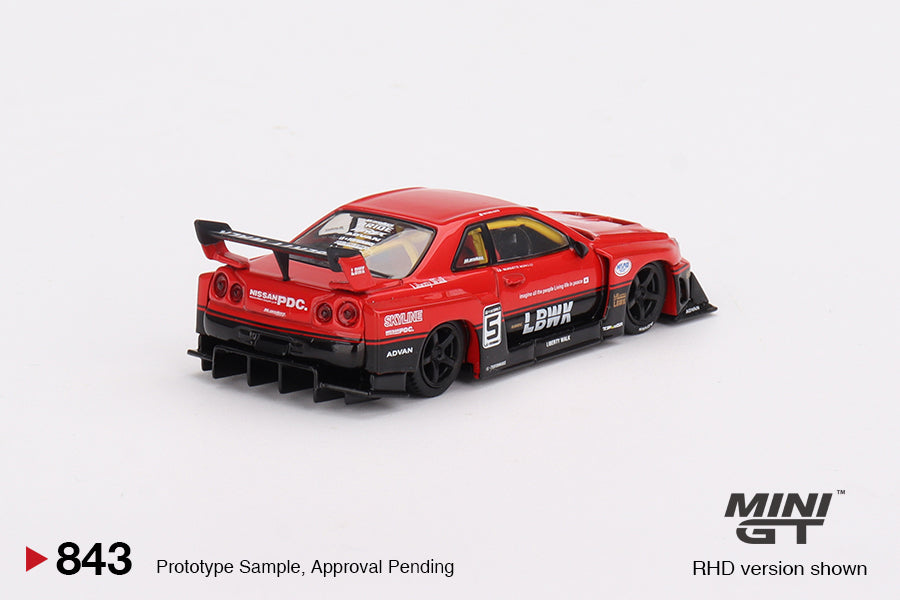 Mini GT 1/64 Nissan LB-ER34 Super Silhouette Skyline Red/ Black