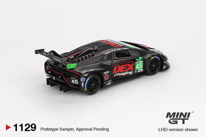 Mini GT 1/64 Lamborghini Huracán GT3 EVO2 #45 2024 IMSA Daytona 24 Hrs No. 45 DEX Imaging Black - MGT01129