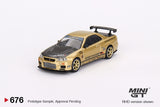 Mini GT 1/64 Nissan Skyline GT-R (R34) Top Secret Top Secret Gold Japan Exclusive