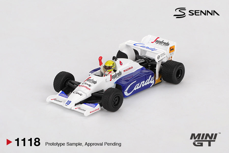 Mini GT 1/64 Toleman TG184 #19 1984 Monaco Grand Prix 2nd Place Ayrton Senna White - MGT01118