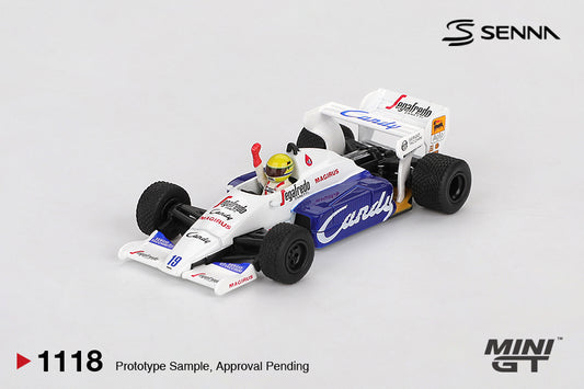 Mini GT 1/64 Toleman TG184 #19 1984 Monaco Grand Prix 2nd Place Ayrton Senna White - MGT01118