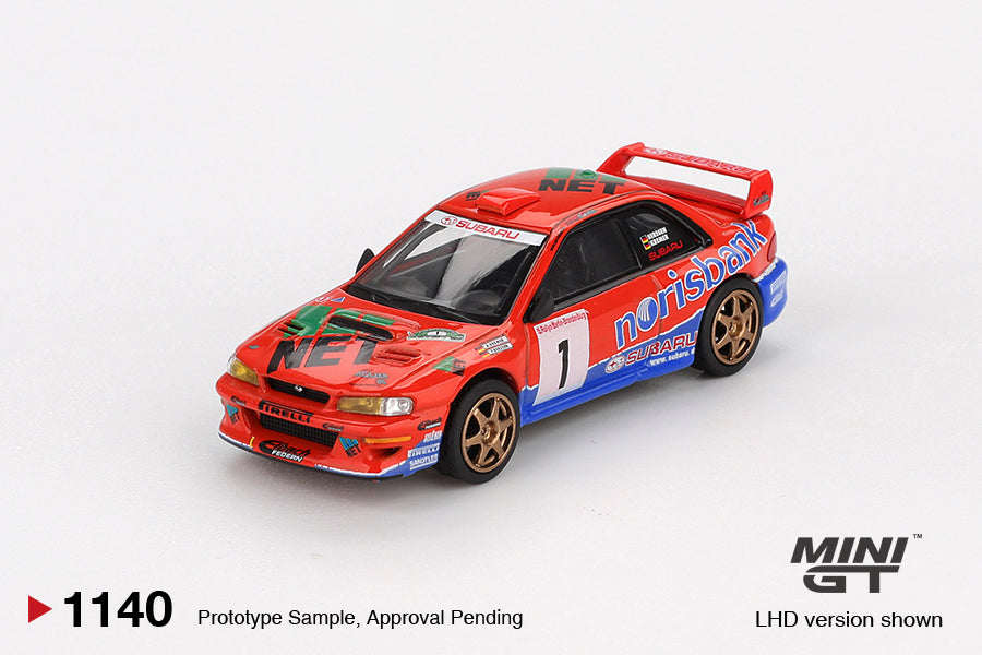 Mini GT 1/64 Subaru Impreza WRC97 #1 1999 DRM Champion Red & Blue - MGT01140