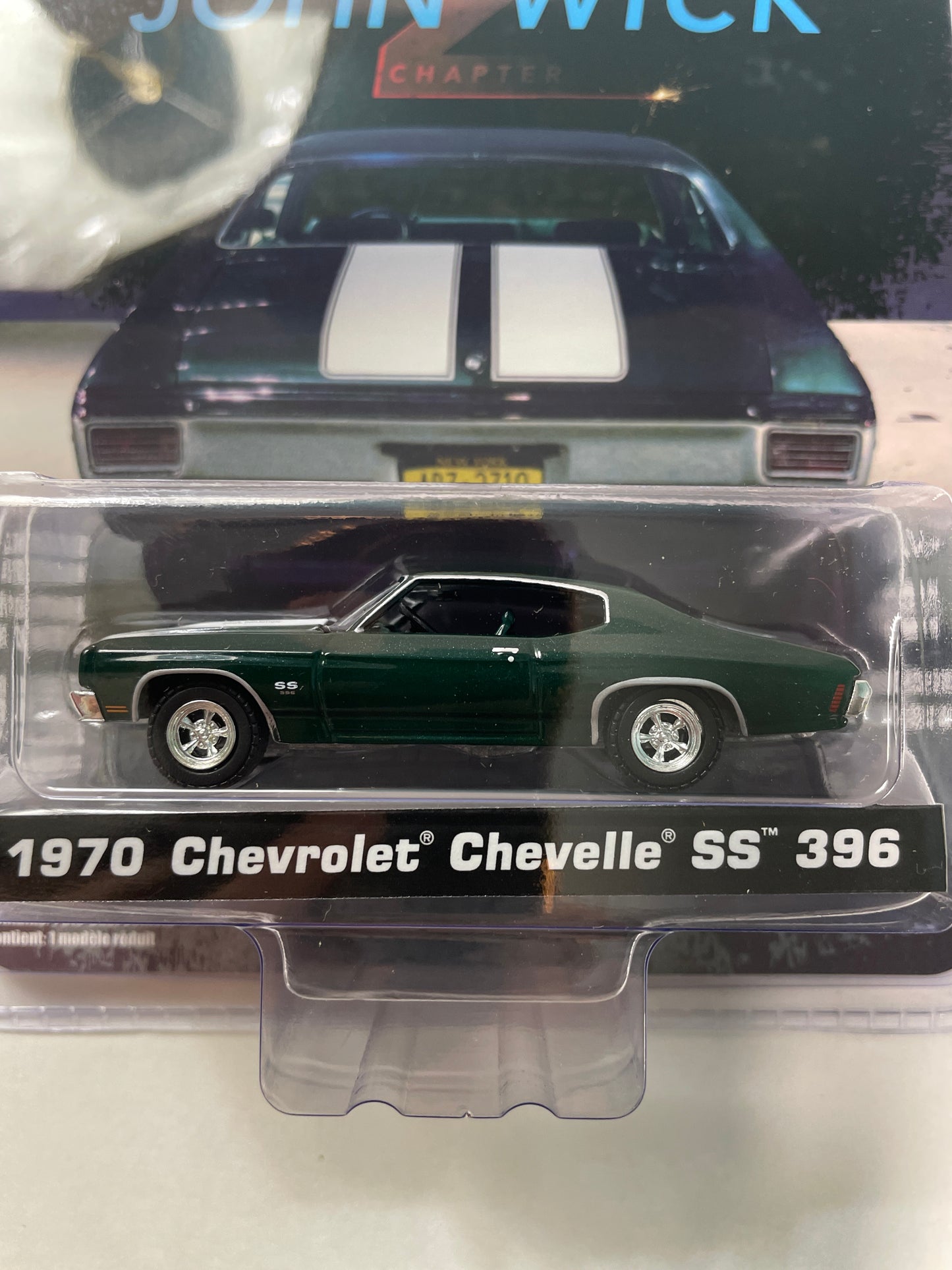 Greenlight Hollywood 1/64 1970 Chevrolet Chevelle SS 396 - John Wick 2 Green - 44780-F