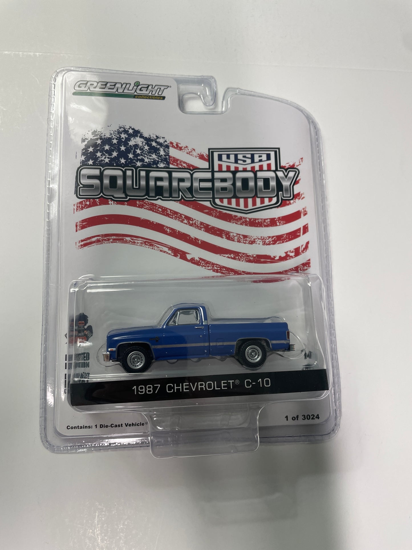 Greenlight 1/64 USA Squarebody 1987 Chevrolet C-10 Blue - 51489
