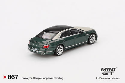 Mini GT 1/64 Bentley Flying Spur White Sand Verdant Green