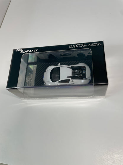 Mortal Model 1/64 2010 Bugatti Veyron 16.4 Super Sport White & Blue
