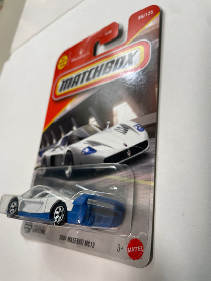Matchbox 1/64 2004 Maserati MC12 White & Blue