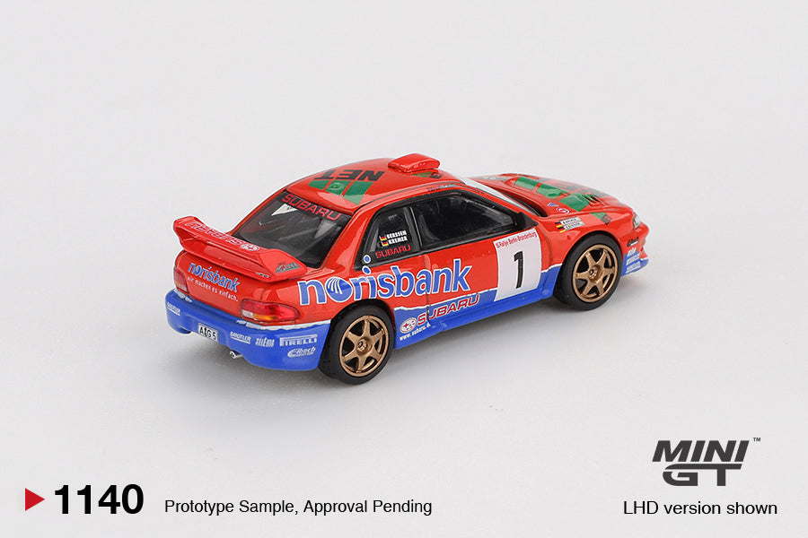 Mini GT 1/64 Subaru Impreza WRC97 #1 1999 DRM Champion Red & Blue - MGT01140