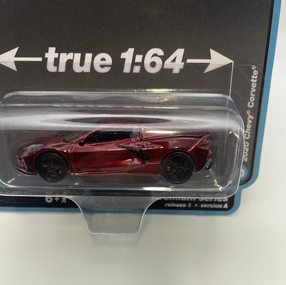 Auto World 1/64 Sports Cars Version A 2020 Chevy Corvette Long Beach Red Metallic