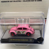 * Chase* M2 Machines 1/64 Coca-Cola 1953 VW Beetle Deluxe European Model Pink