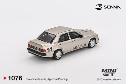 Mini GT 1/64 Mercedes-Benz 190 E 2.3-16 #11 1984 Nürburgring Race of Champions w/ Figure Ayrton Senna White - MGT01076