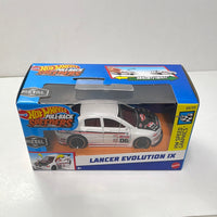 1/43 Hot Wheels Pull-Back Speeders Mitsubishi Lancer Evolution IX White