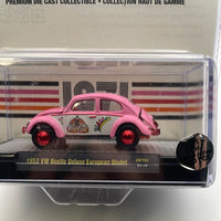 * Chase* M2 Machines 1/64 Coca-Cola 1953 VW Beetle Deluxe European Model Pink