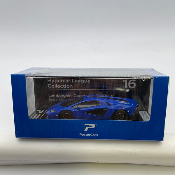 1/64 Postercars Hypercar League Collection Lamborghini Countach LPI 800-4 Bleu Blue