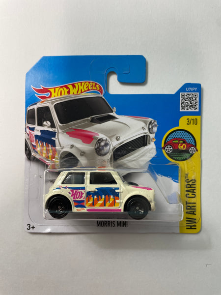 Hot Wheels 1/64 Morris Mini Short Card White