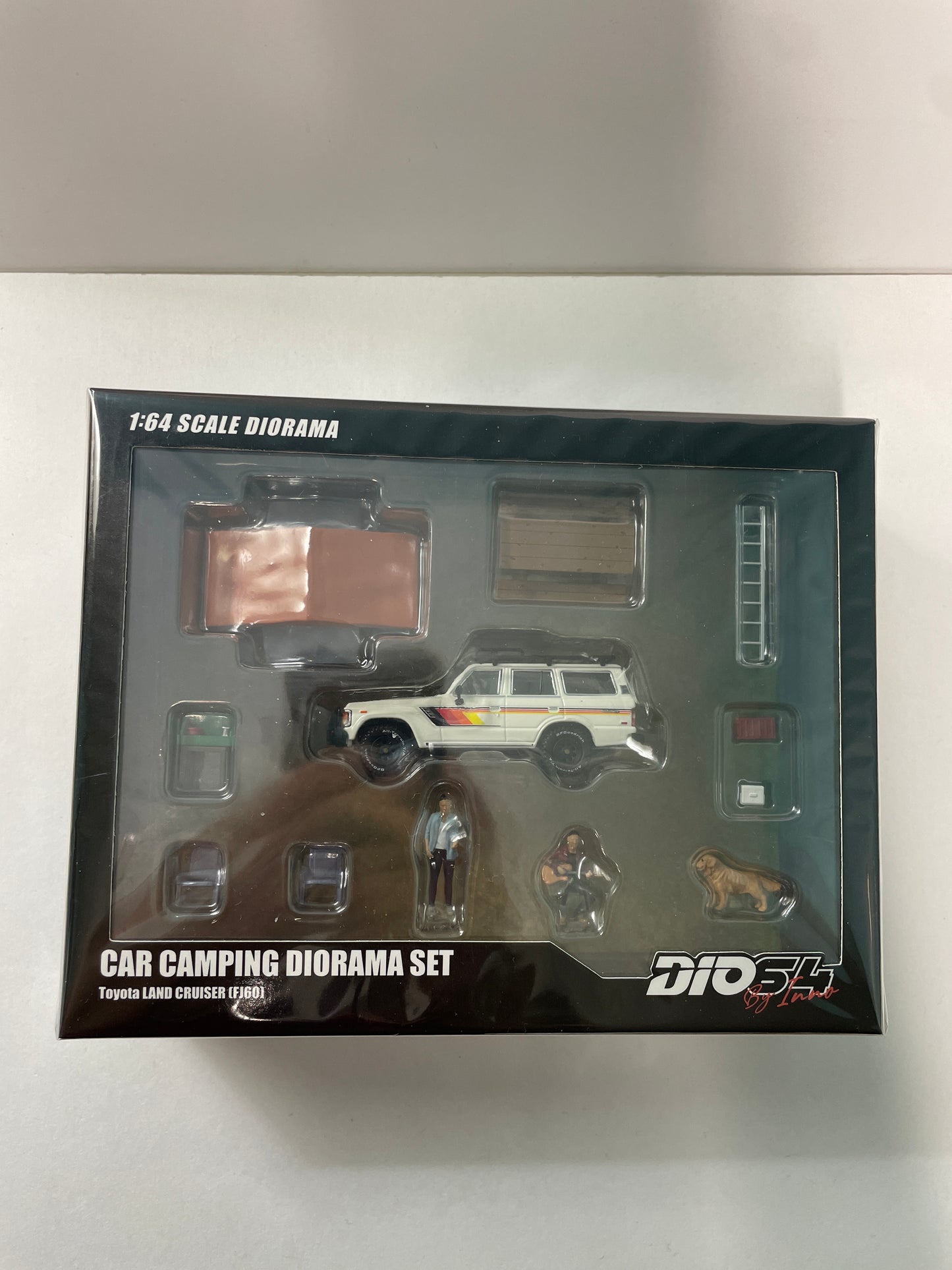 Inno64 1/64 Car Camping Diorama Set Toyota Land Cruiser (FJ60) Diorama White - DIO64-002