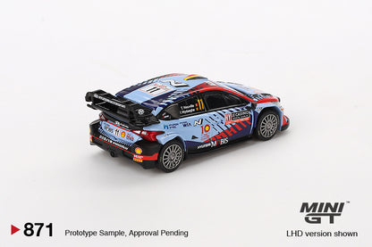 Mini GT 1/64 Hyundai i20 N Rally1 Hybrid #11 2024 Rallye Monte-Carlo Winner Blue