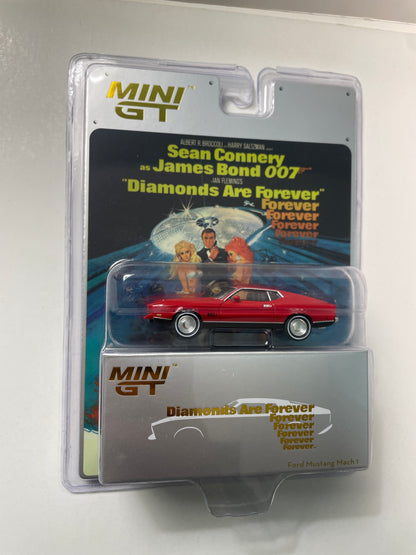 Mini GT 1/64 James Bond 007 Diamonds are Forever Ford Mustang Mach 1 Red - MGT00905-007E