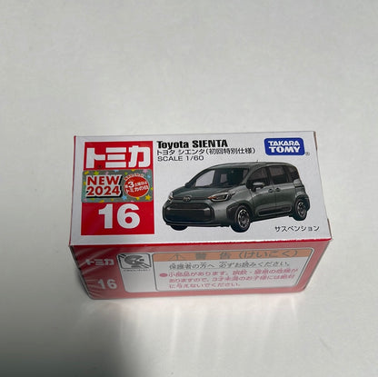 Tomica 1/60 #16 Toyota Sienta (First Special Edition) Grey