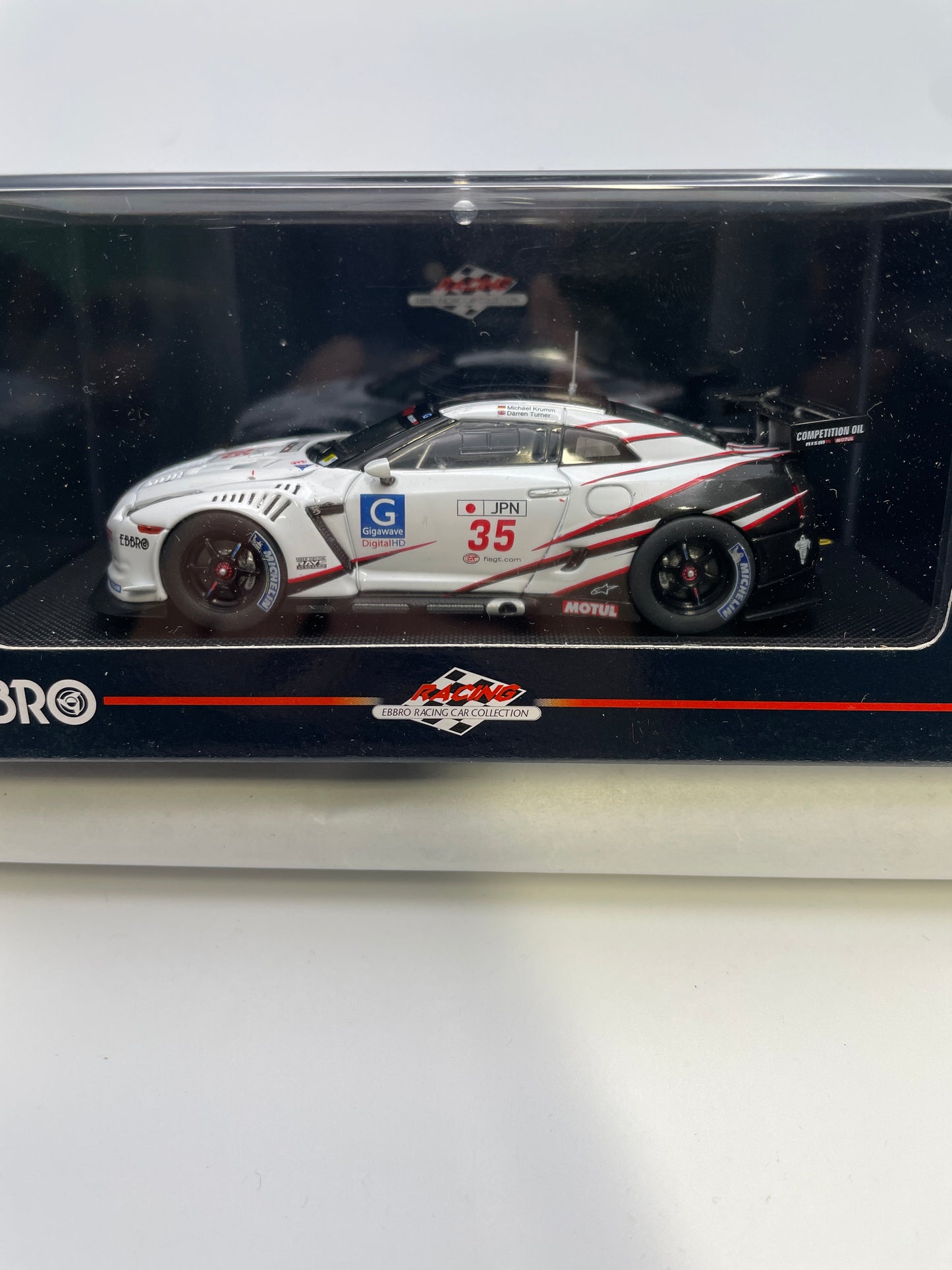 Ebbro 1/43 Nissan GT-R GT1 2009 Silverstone n35 White