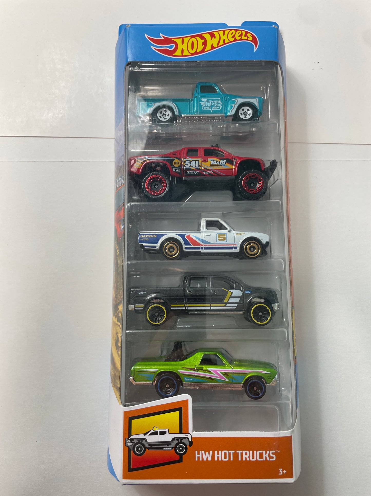 Hot Wheels 1/64 5 Pack Hot Trucks - Damaged Box