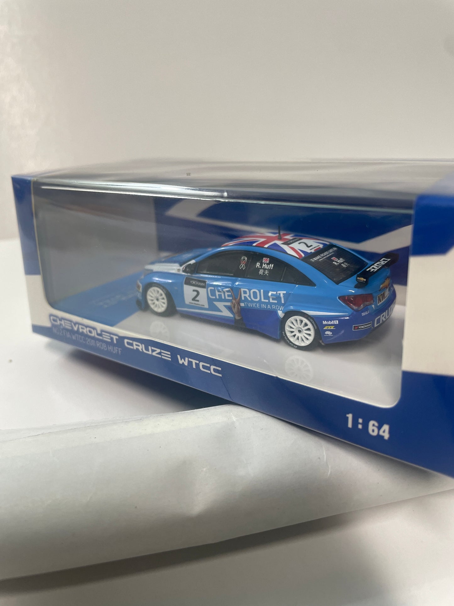 Pop Race 1/64 Chevrolet Cruze WTCC No.2 Fia 2011 Rob Huff Blue
