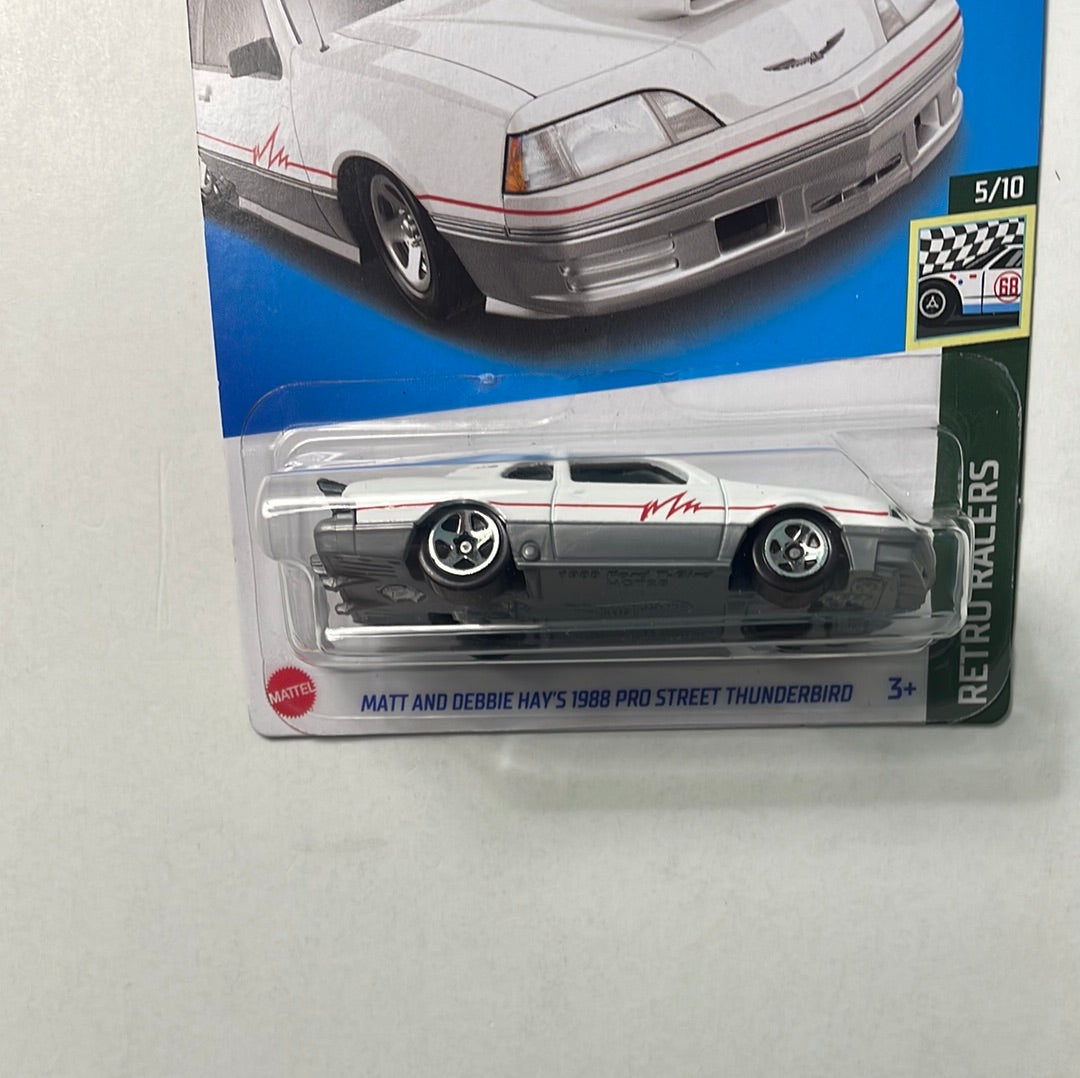 Hot Wheels 1/64 Matt and Debbie Hay’s 1988 Pro Street Thunderbird White - Damaged Box