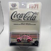 * Chase* M2 Machines 1/64 Coca-Cola 1953 VW Beetle Deluxe European Model Pink
