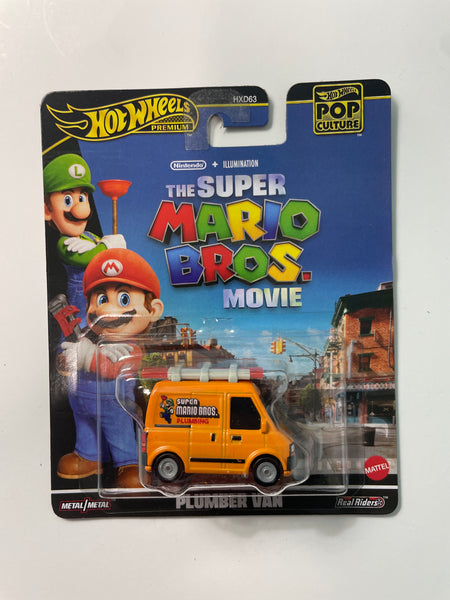 Hot Wheels 1/64 Pop Culture The Super Mario Bros.Movie Plumber Van Orange - Damaged Card