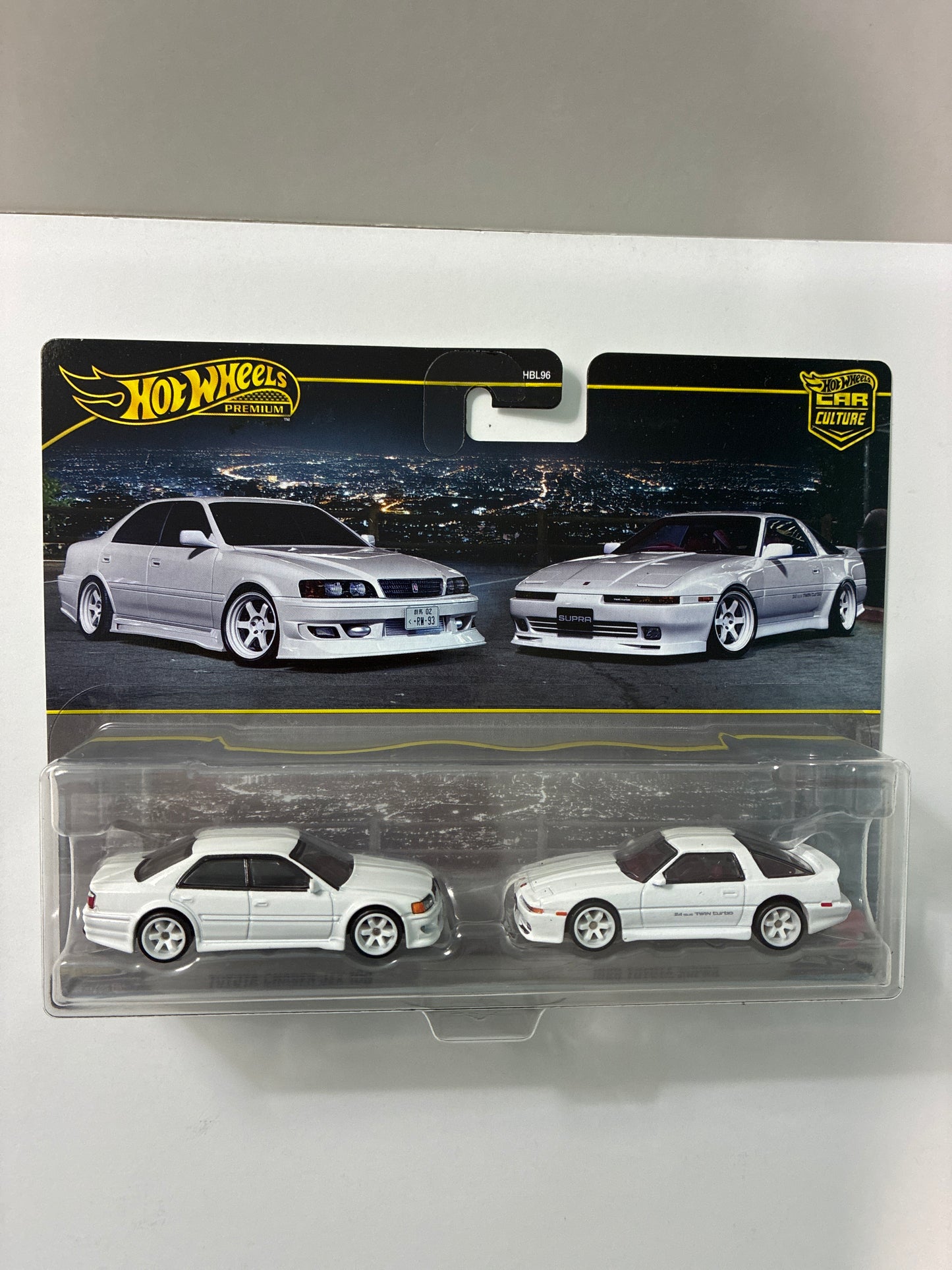 Hot Wheels 1/64 Car Culture Premium 2 Pack Toyota Chaser JZX 100 & 1989 Toyota Supra White - JHW57