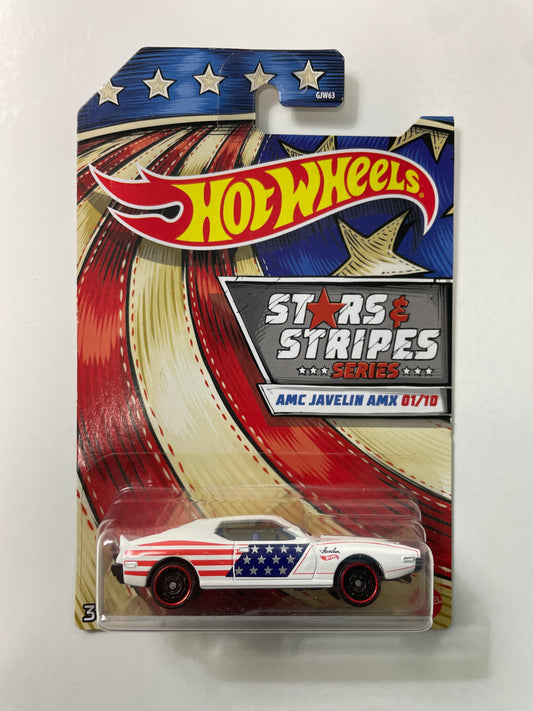 Hot Wheels 1/64 Stars & Stripes Series AMC Javelin AMX White - Damaged Box
