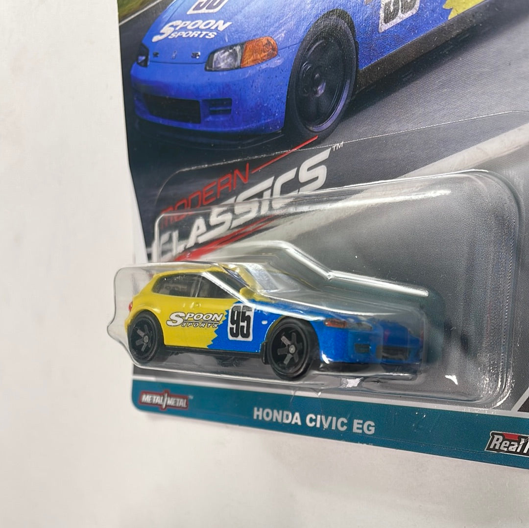 Hot Wheels 1/64 Car Culture Modern Classics Honda Civic EG Spoon Yellow & Blue - Damaged Card