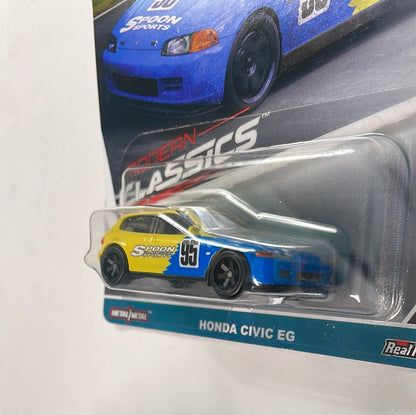 Hot Wheels 1/64 Car Culture Modern Classics Honda Civic EG Spoon Yellow & Blue - Damaged Card