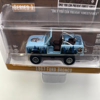 Greenlight 1/64 Smokey Bear 1967 Ford Bronco Blue