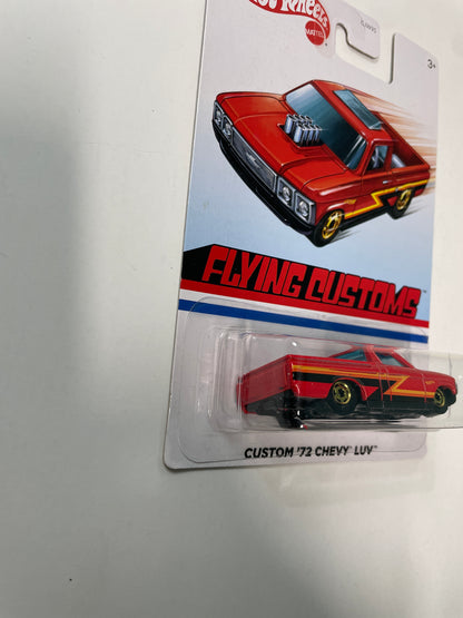 Hot Wheels 1/64 Flying Customs ‘72 Chevy Luv Red - Damaged Box