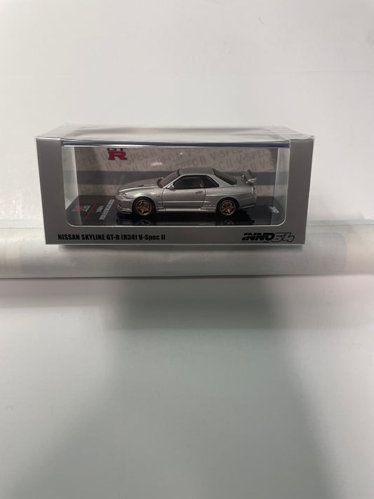Inno64 1/64 Nissan Skyline GT-R (R34) V-Spec II Silver
