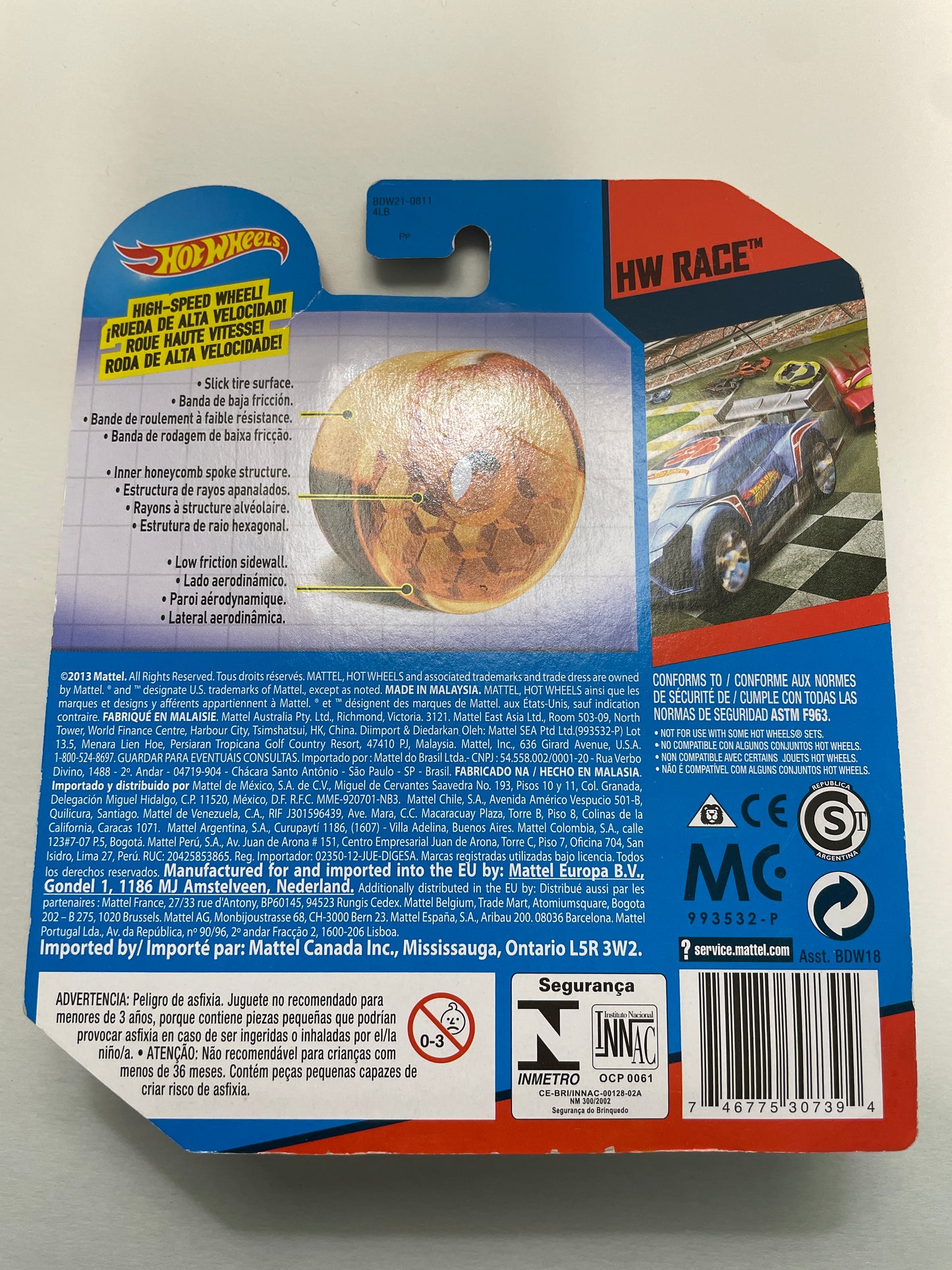 Hot Wheels 1/64 High Speed Wheels Track Stars Jet Threat 3.0 Yellow & Blue BDW21 - Damaged Box