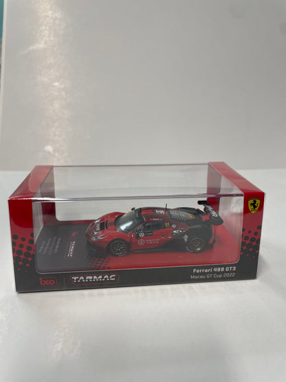 Tarmac Works x IXO Models 1/64 Ferrari 488 GT3 Macau GT Cup 2022 Harmony Racing #51 Red & Black - HOBBY64 - T64-072-22MGP51