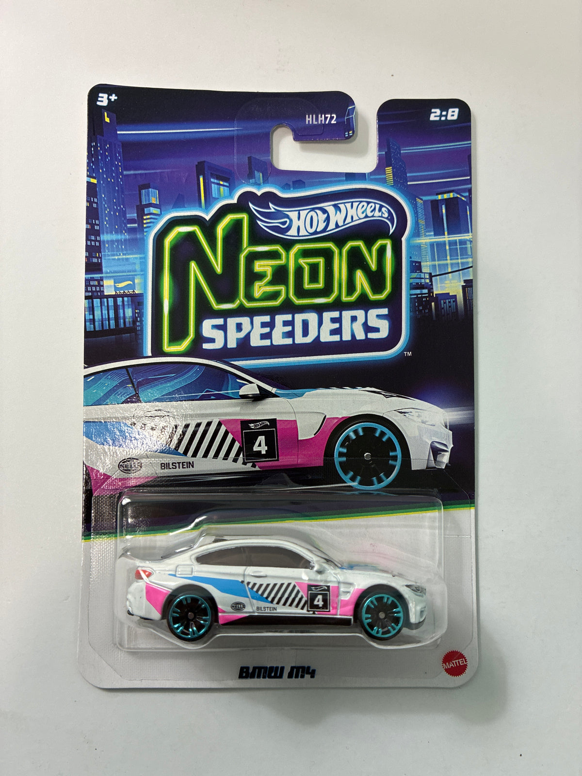 Hot Wheels 1/64 Neon Speeders BMW M4 White & Pink - JKY02