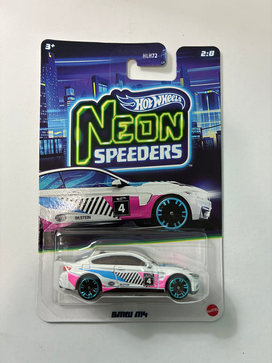 Hot Wheels 1/64 Neon Speeders BMW M4 White & Pink - JKY02